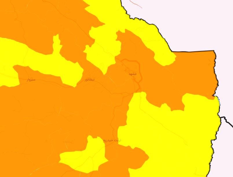 شهرستان کلات در وضعیت زرد کرونا قرار دارد