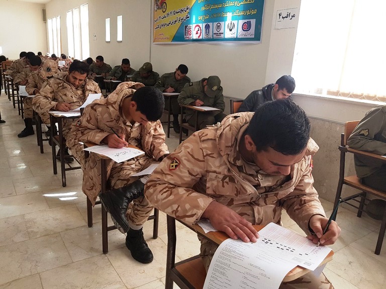 برگزاری آزمون سنجش مهارت سربازان وظیفه نیروهای مسلح شهرستان کاشمر 